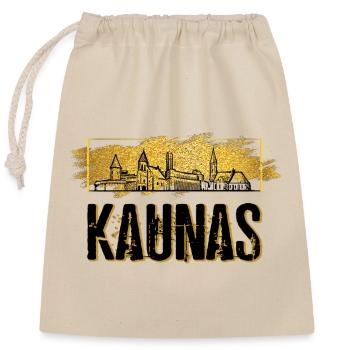 Kaunas Litauen Skyline Stadt Heimat Liebe Gold - Verschließbarer Geschenkbeutel aus Baumwolle (25x30cm) - Natur - Vorne