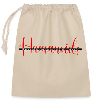 Humanoïde - Sac cadeau en coton avec cordon (25 x 30 cm) - nature - Devant