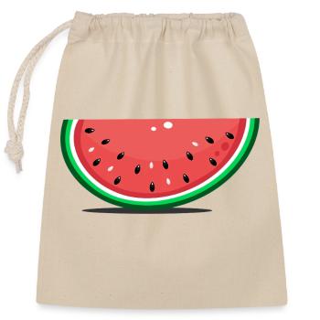Watermelon Design Slice - Closable cotton gift bag (25x30cm) - nature - Front
