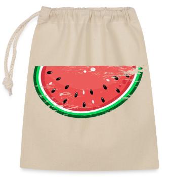 Wassermelone Design Scheibe used - Verschließbarer Geschenkbeutel aus Baumwolle (25x30cm) - Natur - Vorne