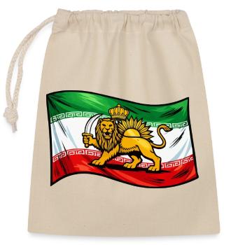 Persia Iran Flag - Closable cotton gift bag (25x30cm) - nature - Front