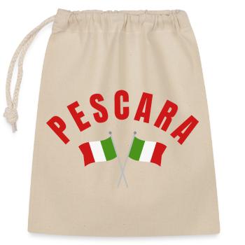 Pescara a franchi les drapeaux italiens - Sac cadeau en coton avec cordon (25 x 30 cm) - nature - Devant