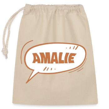Prénom Amalie - Sac cadeau en coton avec cordon (25 x 30 cm) - nature - Devant