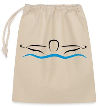schwimmen - Verschließbarer Geschenkbeutel aus Baumwolle (25x30cm) - Natur - Vorne