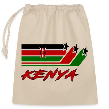 Kenia Flagge / Kenya Geschenk Nationalflagge - Verschließbarer Geschenkbeutel aus Baumwolle (25x30cm) - Natur - Vorne