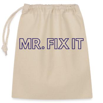 Mr Fix it - Closable cotton gift bag (25x30cm) - nature - Front
