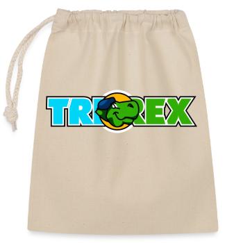 TRI REX Logo - Closable cotton gift bag (25x30cm) - nature - Front