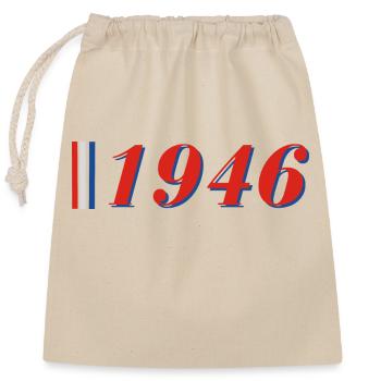 Year 1946 - Closable cotton gift bag (25x30cm) - nature - Front