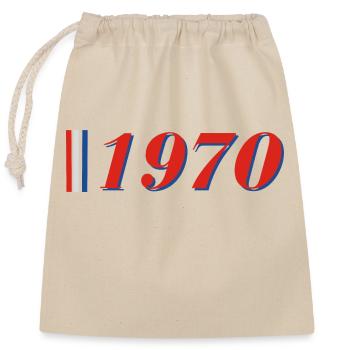 Année 1970 - Sac cadeau en coton avec cordon (25 x 30 cm) - nature - Devant