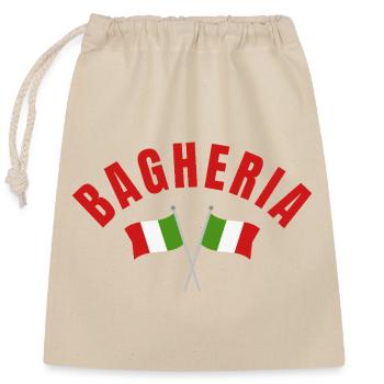 Bagheria Italian Flags - Closable cotton gift bag (25x30cm) - nature - Front