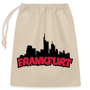 Francfort Skyline (Noir / Rouge) - Sac cadeau en coton avec cordon (25 x 30 cm) - nature - Devant