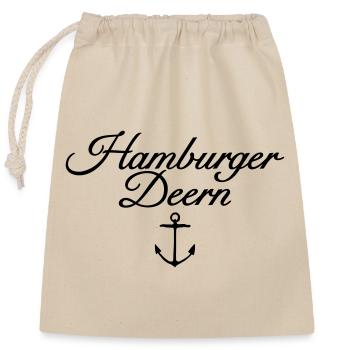 Hamburger Deern Classic Anker Hamburg - Verschließbarer Geschenkbeutel aus Baumwolle (25x30cm) - Natur - Vorne