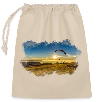 Paragliding Wasserkuppe - Closable cotton gift bag (25x30cm) - nature - Front