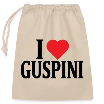 T-shirt Io amo Guspini t-shirt Sardegna - Closable cotton gift bag (25x30cm) - nature - Front