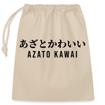 Japanese - Closable cotton gift bag (25x30cm) - nature - Front