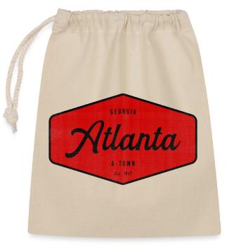 Atlanta A-Town Vintage Abzeichen - Verschließbarer Geschenkbeutel aus Baumwolle (25x30cm) - Natur - Vorne