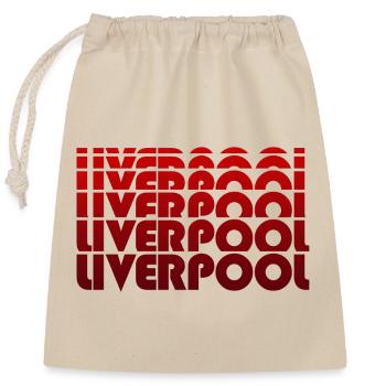 Liverpool Mehrfachtext Retro-Design - Verschließbarer Geschenkbeutel aus Baumwolle (25x30cm) - Natur - Vorne