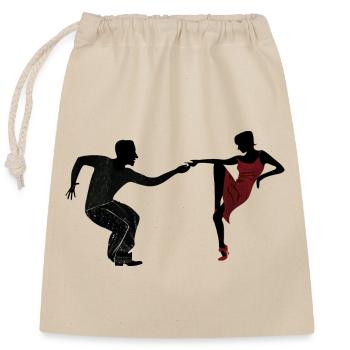 Dancing couple - Closable cotton gift bag (25x30cm) - nature - Front