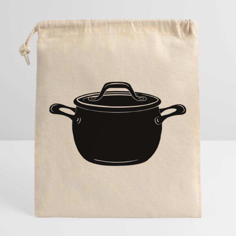 Suppe oder Pfanne Verschließbarer Geschenkbeutel aus Baumwolle (25x30cm)