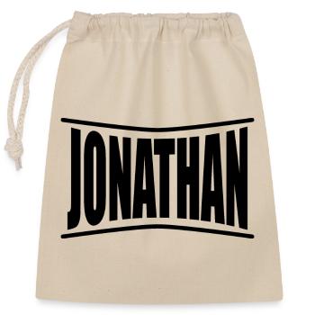 Name T-Shirt Jonathan T-Shirt Geschenkidee - Verschließbarer Geschenkbeutel aus Baumwolle (25x30cm) - Natur - Vorne