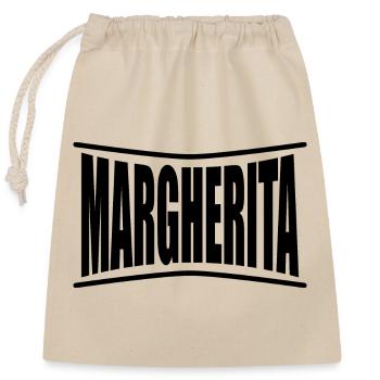 Name T-Shirt Margherita T-Shirt Geschenkidee - Verschließbarer Geschenkbeutel aus Baumwolle (25x30cm) - Natur - Vorne
