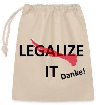 Cannabis Marijuana Legalization - Closable cotton gift bag (25x30cm) - nature - Front