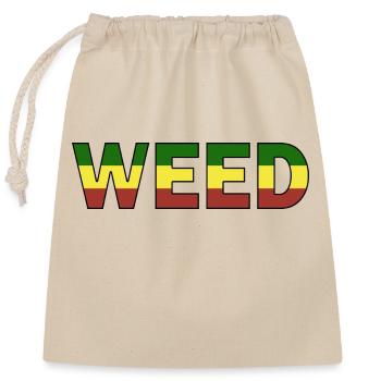 Marijuana Weed Cannabis - Closable cotton gift bag (25x30cm) - nature - Front