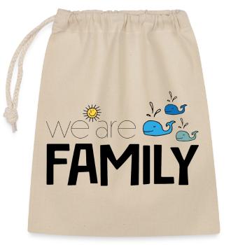 Nous sommes une famille - Sac cadeau en coton avec cordon (25 x 30 cm) - nature - Devant