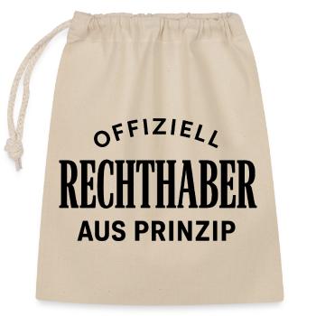 Offiziell Rechthaber - Verschließbarer Geschenkbeutel aus Baumwolle (25x30cm) - Natur - Vorne