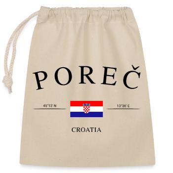 Poreč Kroatien – Urlaub Souvenir & Geschenk - Verschließbarer Geschenkbeutel aus Baumwolle (25x30cm) - Natur - Vorne
