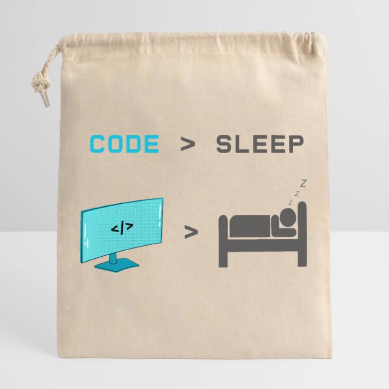 Code vs Sleep: Coder im Schlafmodus Verschließbarer Geschenkbeutel aus Baumwolle (25x30cm)
