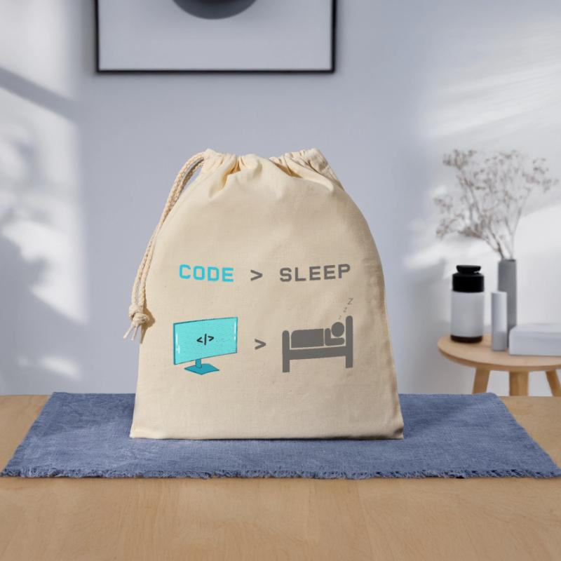 Code vs Sleep: Coder im Schlafmodus Verschließbarer Geschenkbeutel aus Baumwolle (25x30cm)