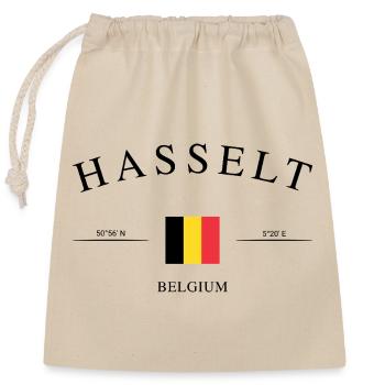 Hasselt Belgien – Urlaub Souvenir & Geschenk - Verschließbarer Geschenkbeutel aus Baumwolle (25x30cm) - Natur - Vorne