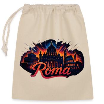 Rom Roma Hauptstadt Italien Silhouette Geschenk - Verschließbarer Geschenkbeutel aus Baumwolle (25x30cm) - Natur - Vorne