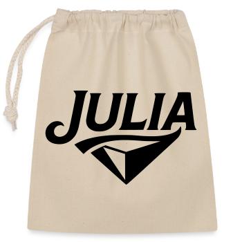 Julia - Conception du nom - Sac cadeau en coton avec cordon (25 x 30 cm) - nature - Devant