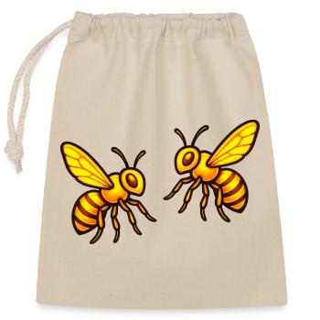 Glowing honey bees - Closable cotton gift bag (25x30cm) - nature - Front