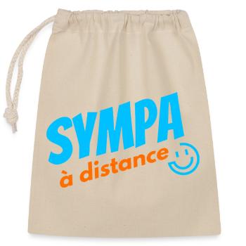 Sympa à distance - Sac cadeau en coton avec cordon (25 x 30 cm) - nature - Devant