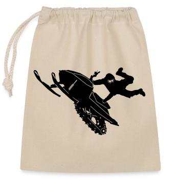 Snowmobile cleasanna tiománaí - Closable cotton gift bag (25x30cm) - nature - Front