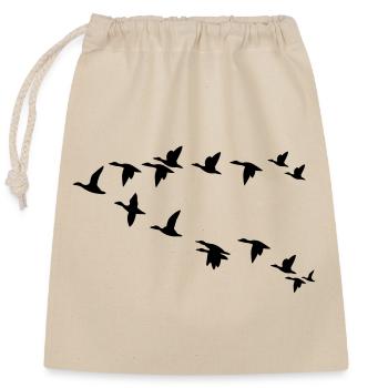 Vogelschwarm flock of birds - Verschließbarer Geschenkbeutel aus Baumwolle (25x30cm) - Natur - Vorne