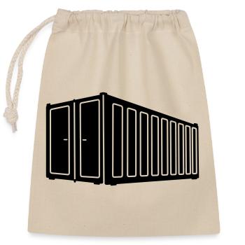 Sea container shadow image logistics logo - Closable cotton gift bag (25x30cm) - nature - Front