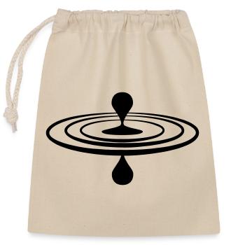 Drop water mindfulness logo - Closable cotton gift bag (25x30cm) - nature - Front