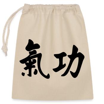 QI Gong horizontal - Verschließbarer Geschenkbeutel aus Baumwolle (25x30cm) - Natur - Vorne