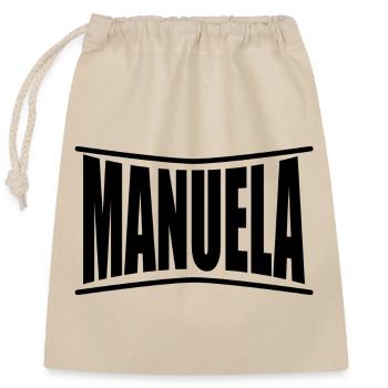 name t-shirt Manuela t-shirt gift idea - Closable cotton gift bag (25x30cm) - nature - Front
