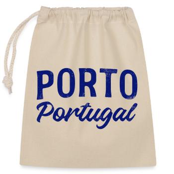 Lettrage Porto Portugal - Sac cadeau en coton avec cordon (25 x 30 cm) - nature - Devant