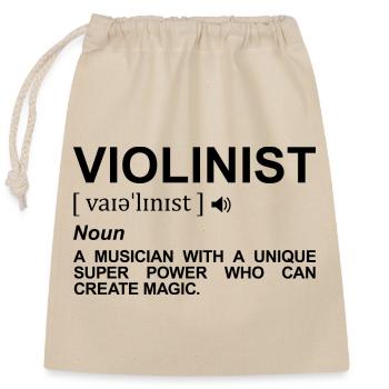 Violinist Definition - Verschließbarer Geschenkbeutel aus Baumwolle (25x30cm) - Natur - Vorne