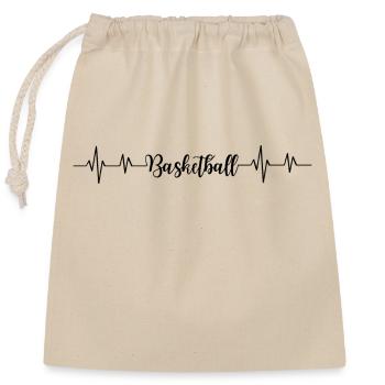 Basketball heartbeat - Closable cotton gift bag (25x30cm) - nature - Front