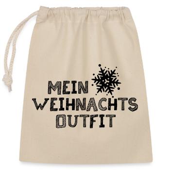 xmas outfit design Stern Schneeflocke Weihnachten - Verschließbarer Geschenkbeutel aus Baumwolle (25x30cm) - Natur - Vorne