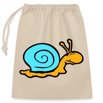 snail shell snail slug smiles sweetly - Closable cotton gift bag (25x30cm) - nature - Front