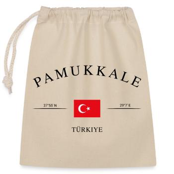 Pamukkale Turquie – Souvenir et cadeau des Fêtes - Sac cadeau en coton avec cordon (25 x 30 cm) - nature - Devant