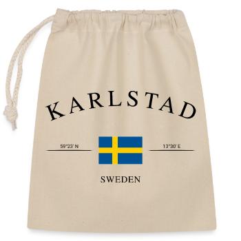 Karlstadt Germany – Holiday Souvenir & Gift - Closable cotton gift bag (25x30cm) - nature - Front